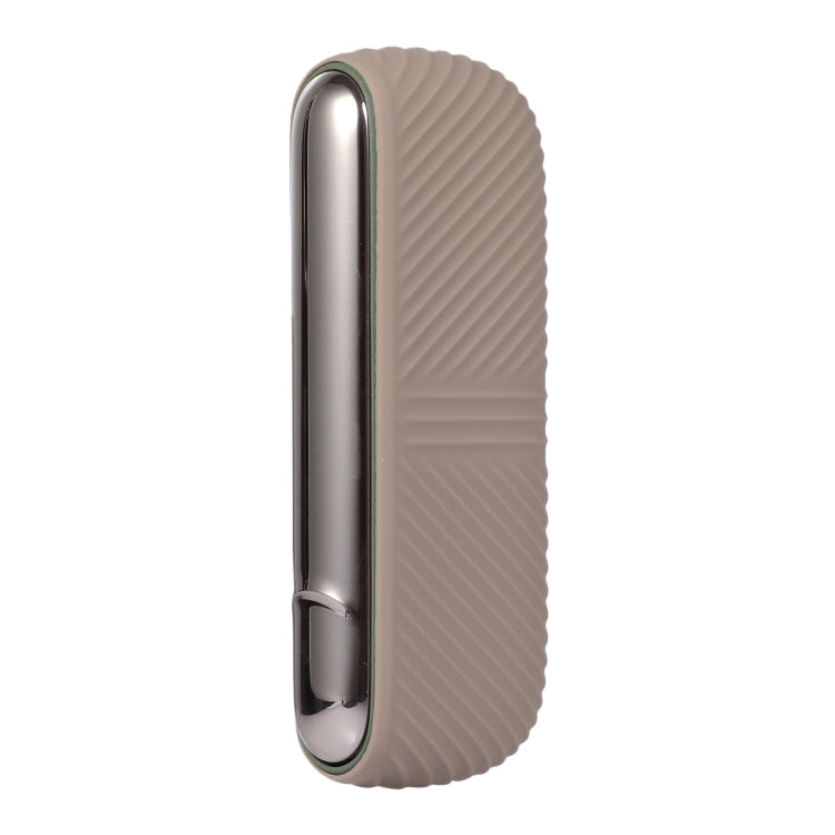 For IQOS ILUMA Silicone Electronic Cigarette Case Charging Compartment With Side Cover(Light Brown) - E Cigarette Accessories by buy2fix | Online Shopping UK | buy2fix