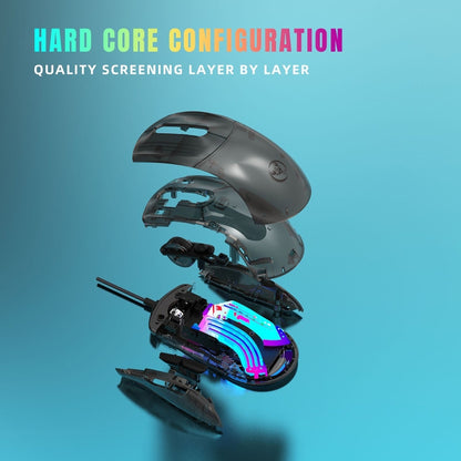 X400 7 Keys Transparent RGB Wired Gaming Mouse (Black) - Wired Mice by buy2fix | Online Shopping UK | buy2fix