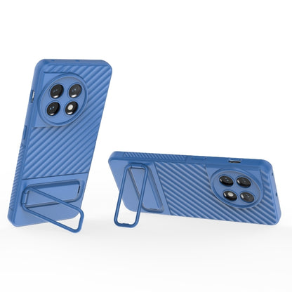 For OnePlus 11 5G Wavy Texture TPU Phone Case with Lens Film(Blue) - OnePlus Cases by buy2fix | Online Shopping UK | buy2fix