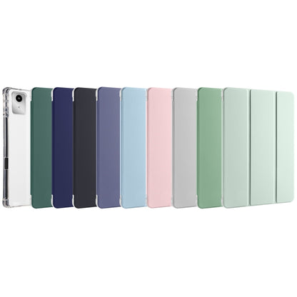For Lenovo Tab M11 / Xiaoxin Pad 11 2024 3-fold Clear TPU Leather Tablet Case with Pen Slot(Light Green) - Lenovo by buy2fix | Online Shopping UK | buy2fix