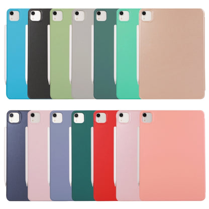 For iPad Air 13 2024 / Pro 12.9 2020 Non-buckle Double-sided Magnetic Flip Leather Tablet Case With Holder & Sleep / Wake-up Function(Green) - iPad Pro 12.9 (2020) Cases by buy2fix | Online Shopping UK | buy2fix