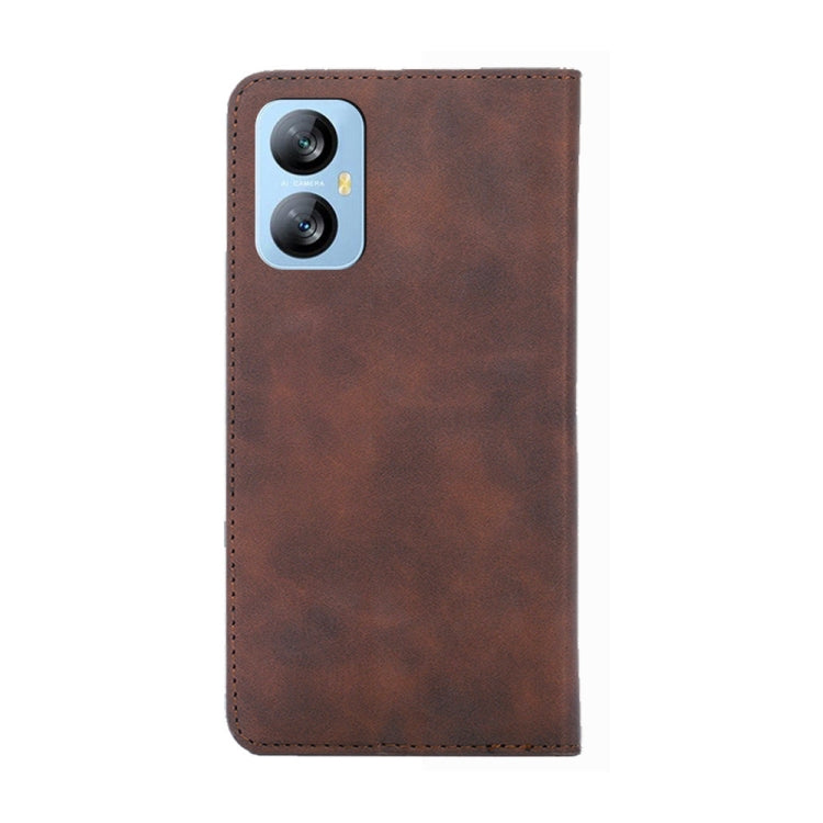 For Blackview A52 Skin Feel Magnetic Horizontal Flip Leather Phone Case(Dark Brown) - More Brand by buy2fix | Online Shopping UK | buy2fix