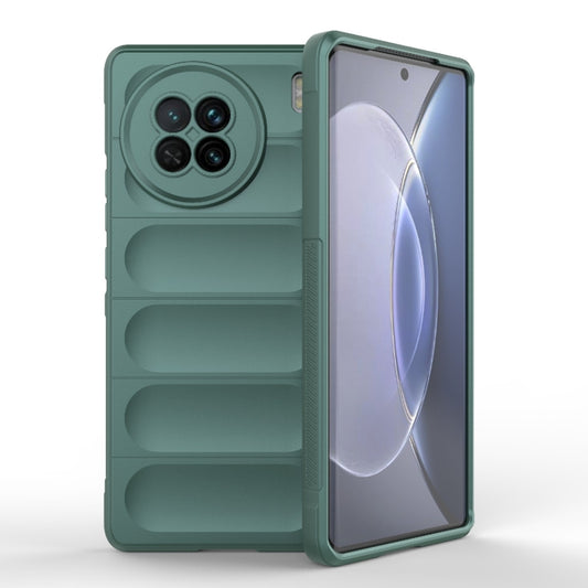 For vivo X90 5G Magic Shield TPU + Flannel Phone Case(Dark Green) - vivo Cases by buy2fix | Online Shopping UK | buy2fix