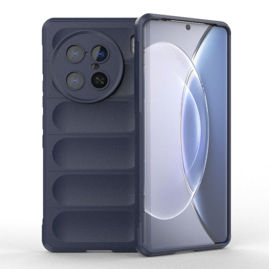 For vivo X90 Pro+ 5G Magic Shield TPU + Flannel Phone Case(Dark Blue) - vivo Cases by buy2fix | Online Shopping UK | buy2fix