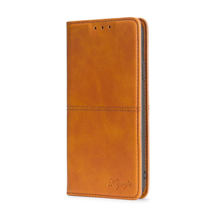 For Blackview A52 Cow Texture Magnetic Horizontal Flip Leather Phone Case(Light Brown) - More Brand by buy2fix | Online Shopping UK | buy2fix