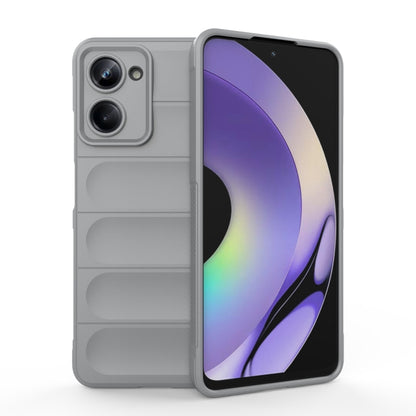 For Realme 10 Pro 5G Magic Shield TPU + Flannel Phone Case(Grey) - Realme Cases by buy2fix | Online Shopping UK | buy2fix