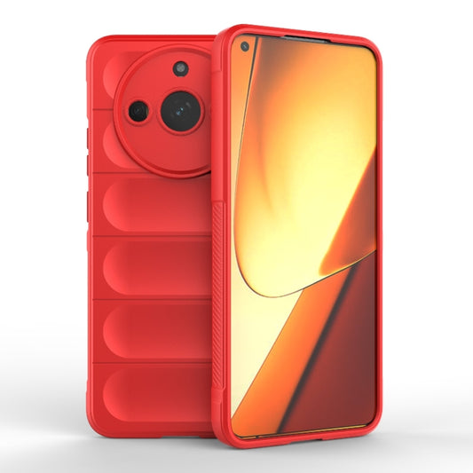 For Realme 11 5G Magic Shield TPU + Flannel Phone Case(Red) - Realme Cases by buy2fix | Online Shopping UK | buy2fix