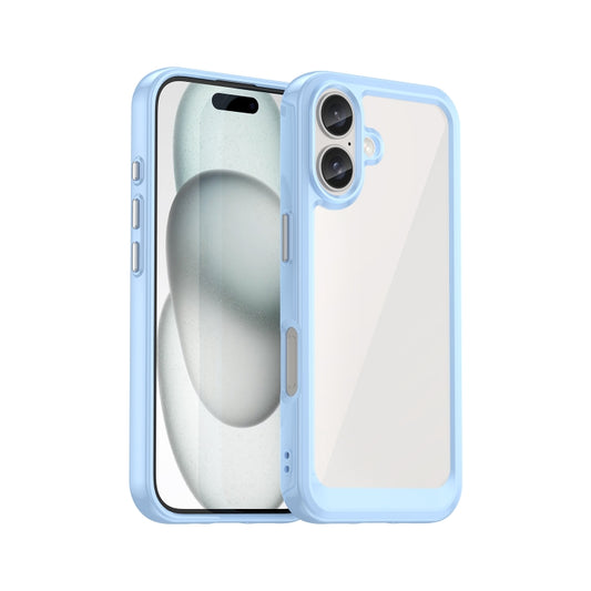 For iPhone 16 Colorful Series Acrylic + TPU Phone Case(Blue) - iPhone 16 Cases by buy2fix | Online Shopping UK | buy2fix