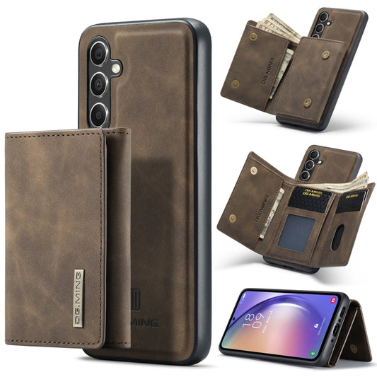 For Samsung Galaxy A54 5G DG.MING M1 Series 3-Fold Multi Card Wallet + Magnetic Phone Case(Coffee) - Galaxy Phone Cases by DG.MING | Online Shopping UK | buy2fix