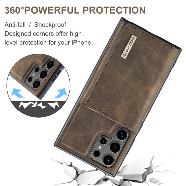 For Samsung Galaxy S24 Ultra 5G DG.MING M1 Series 3-Fold Multi Card Wallet + Magnetic Phone Case(Coffee) - Galaxy S24 Ultra 5G Cases by DG.MING | Online Shopping UK | buy2fix