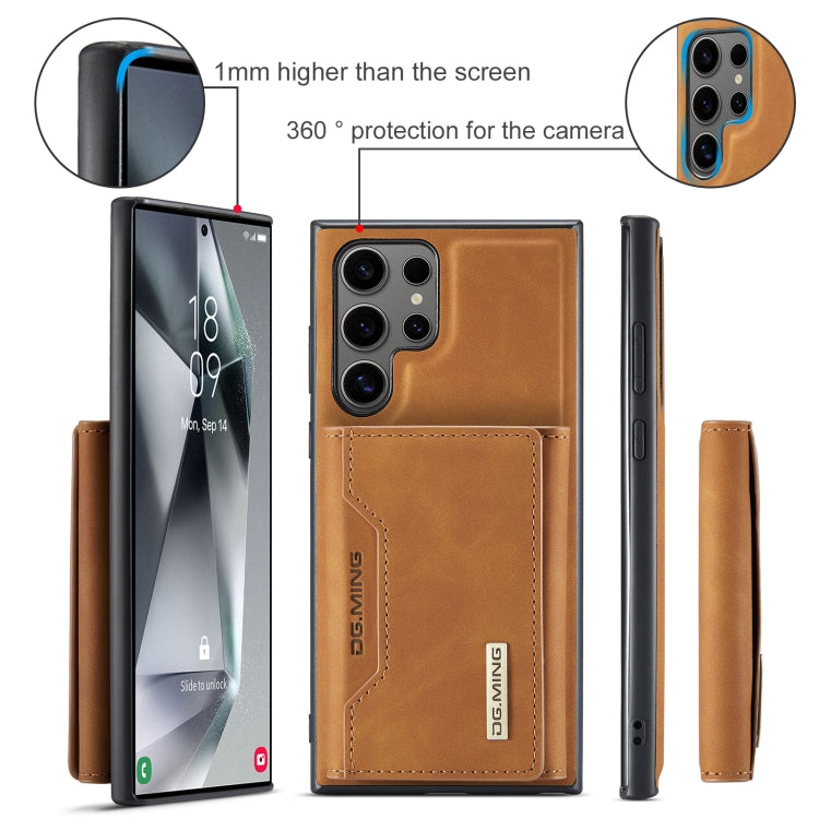 For Samsung Galaxy S24 Ultra 5G DG.MING M2 Series 3-Fold Multi Card Bag + Magnetic Phone Case(Brown) - Galaxy S24 Ultra 5G Cases by DG.MING | Online Shopping UK | buy2fix