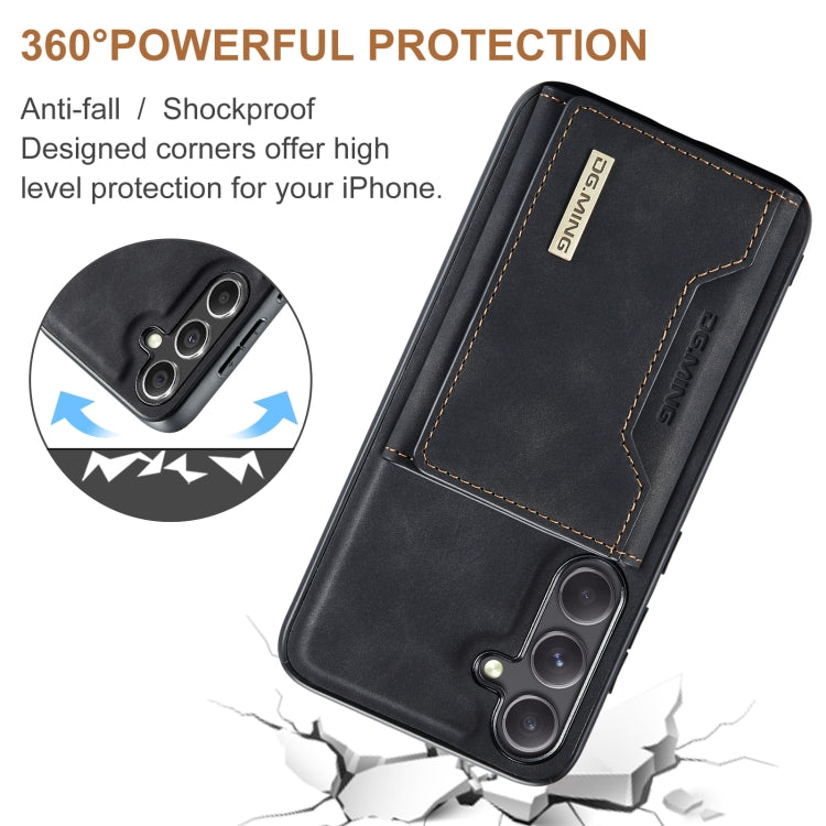 For Samsung Galaxy S24 5G DG.MING M2 Series 3-Fold Multi Card Bag + Magnetic Phone Case(Black) - Galaxy S24 5G Cases by DG.MING | Online Shopping UK | buy2fix