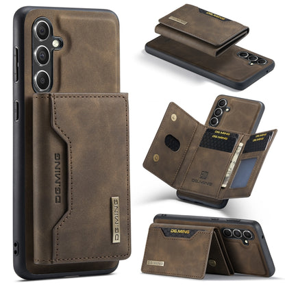 For Samsung Galaxy A55 5G DG.MING M2 Series 3-Fold Multi Card Bag + Magnetic Phone Case(Coffee) - Galaxy Phone Cases by DG.MING | Online Shopping UK | buy2fix