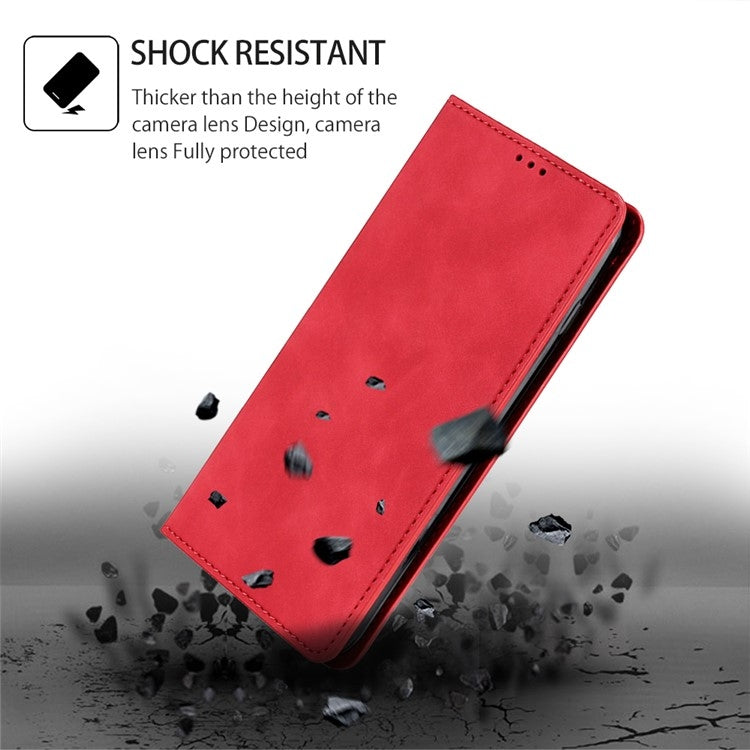 For Xiaomi Redmi 13C Skin Feel Magnetic Leather Phone Case(Red) - 13C Cases by buy2fix | Online Shopping UK | buy2fix