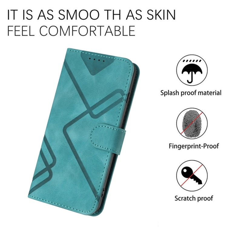 For Motorola Moto G Power 5G 2024 Line Pattern Skin Feel Leather Phone Case(Light Blue) - Motorola Cases by buy2fix | Online Shopping UK | buy2fix