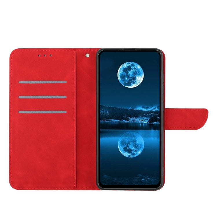 For Motorola Moto G34 5G Stitching Embossed Leather Phone Case(Red) - Motorola Cases by buy2fix | Online Shopping UK | buy2fix