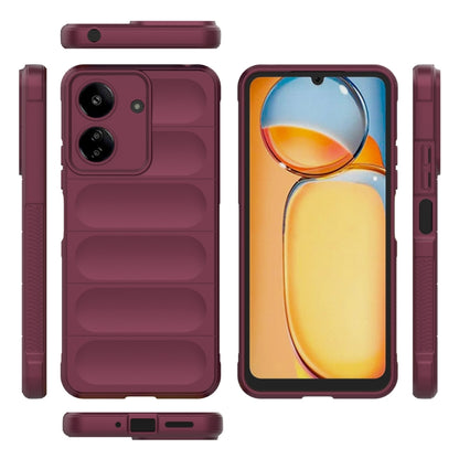 For Xiaomi Redmi 13C 4G Global Magic Shield TPU + Flannel Phone Case(Wine Red) - 13C Cases by buy2fix | Online Shopping UK | buy2fix