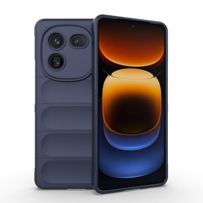 For vivo iQOO 12 5G Magic Shield TPU + Flannel Phone Case(Dark Blue) - iQOO 12 Cases by buy2fix | Online Shopping UK | buy2fix