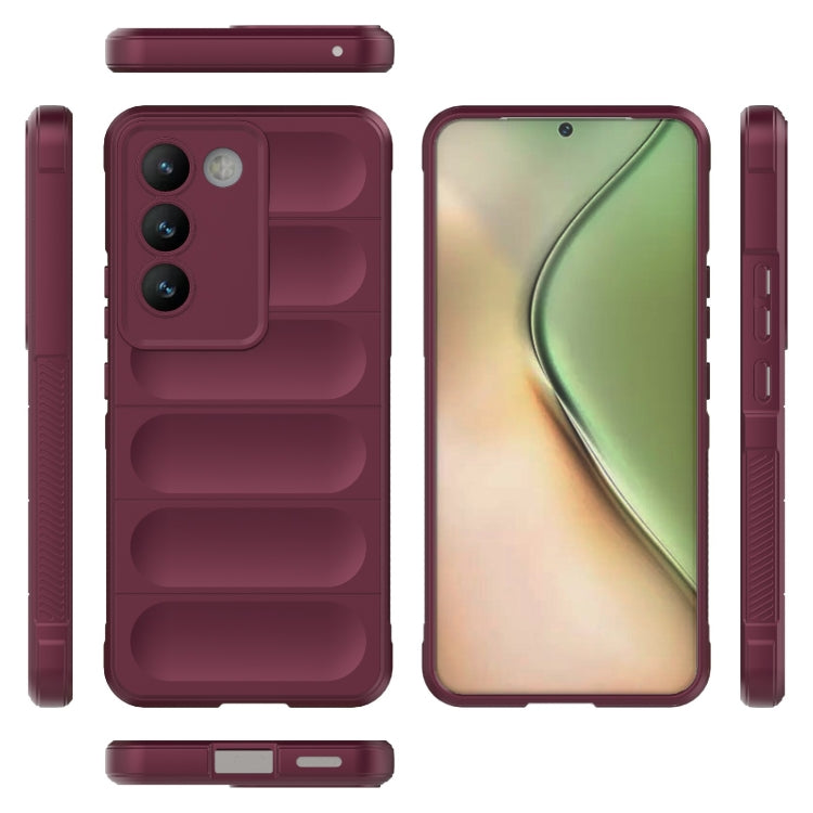 For vivo Y200E 5G Global / Y100 5G IDN Magic Shield TPU + Flannel Phone Case(Wine Red) - vivo Cases by buy2fix | Online Shopping UK | buy2fix