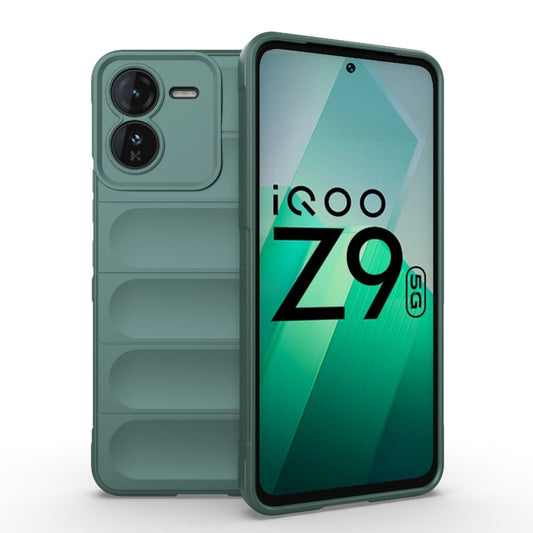 For vivo iQOO Z9 5G Magic Shield TPU + Flannel Phone Case(Dark Green) - vivo Cases by buy2fix | Online Shopping UK | buy2fix