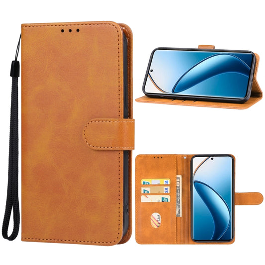 For Realme 12 Pro/12 Pro+ Leather Phone Case(Brown) - Realme Cases by buy2fix | Online Shopping UK | buy2fix