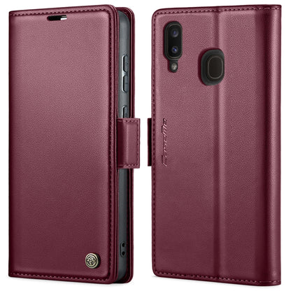 For Samsung Galaxy A40 CaseMe 023 Butterfly Buckle Litchi Texture RFID Anti-theft Leather Phone Case(Wine Red) - Galaxy Phone Cases by CaseMe | Online Shopping UK | buy2fix