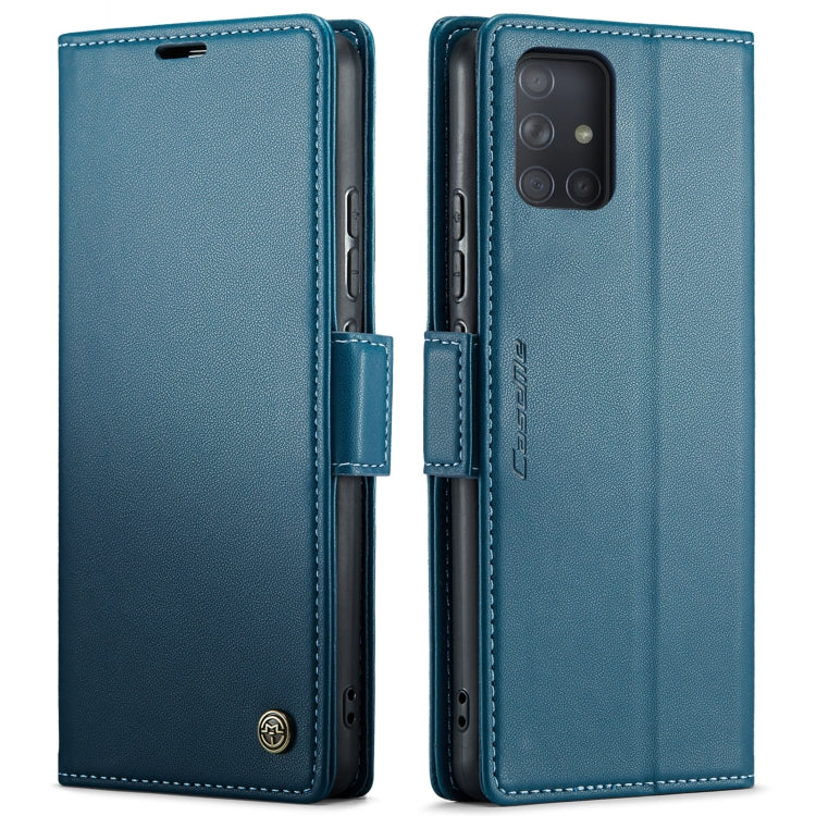 For Samsung Galaxy A71 4G CaseMe 023 Butterfly Buckle Litchi Texture RFID Anti-theft Leather Phone Case(Blue) - Galaxy Phone Cases by CaseMe | Online Shopping UK | buy2fix