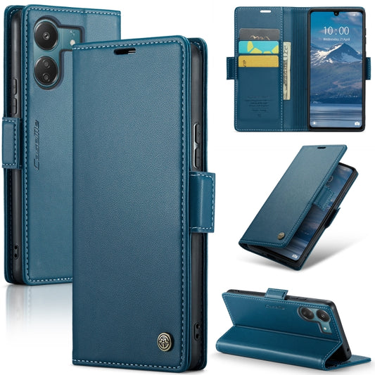 For Xiaomi Poco C65 4G CaseMe 023 Butterfly Buckle Litchi Texture RFID Anti-theft Leather Phone Case(Blue) - Xiaomi Cases by CaseMe | Online Shopping UK | buy2fix