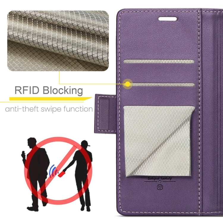 For Xiaomi Redmi Note 13 Pro+ 5G CaseMe 023 Butterfly Buckle Litchi Texture RFID Anti-theft Leather Phone Case(Pearly Purple) - Xiaomi Cases by CaseMe | Online Shopping UK | buy2fix