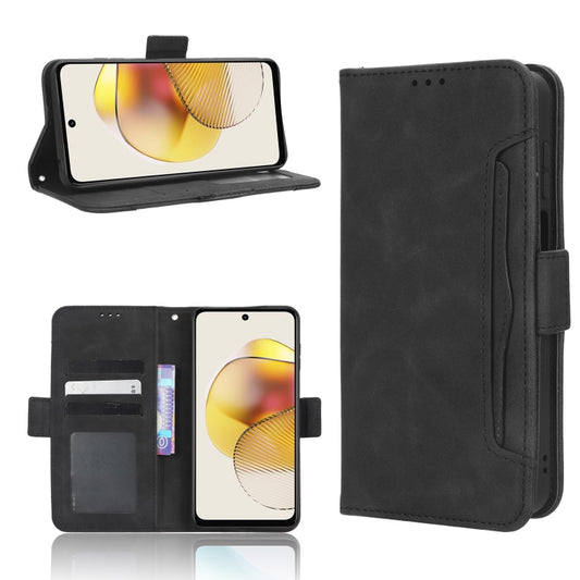 For Motorola Moto G 5G 2023 Skin Feel Calf Texture Card Slots Leather Phone Case(Black) - Motorola Cases by buy2fix | Online Shopping UK | buy2fix