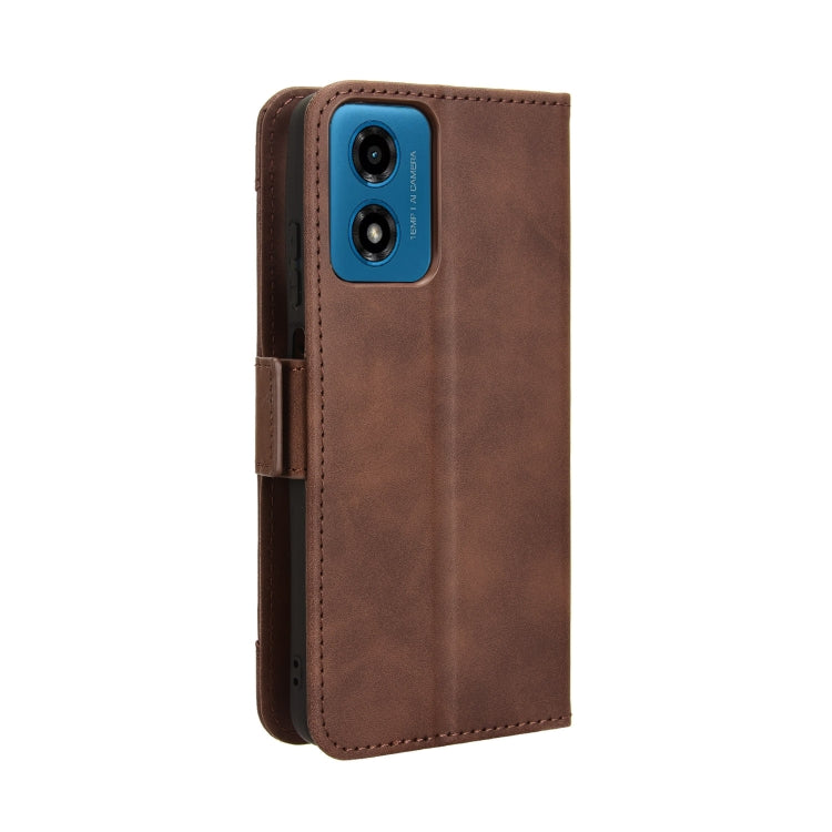 For Motorola Moto G04 / G24 Skin Feel Calf Texture Card Slots Leather Phone Case(Brown) - Motorola Cases by buy2fix | Online Shopping UK | buy2fix