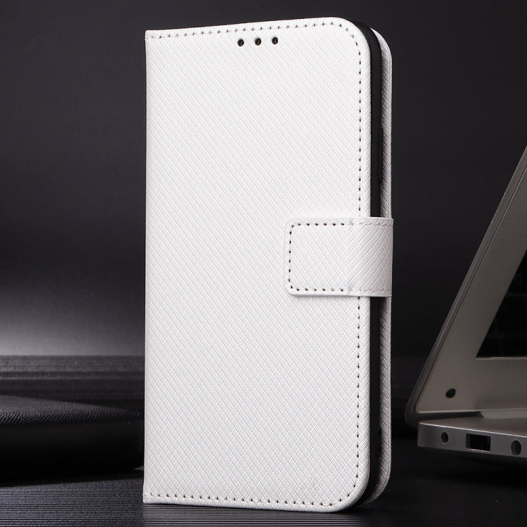 For Xiaomi Poco C61 / Redmi A3 Diamond Texture Leather Phone Case(White) - Xiaomi Cases by buy2fix | Online Shopping UK | buy2fix
