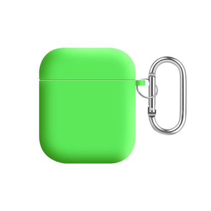 For AirPods 2 / 1 PC Lining Silicone Bluetooth Earphone Protective Case(Fluorescent Green) - For AirPods 1/2 by buy2fix | Online Shopping UK | buy2fix