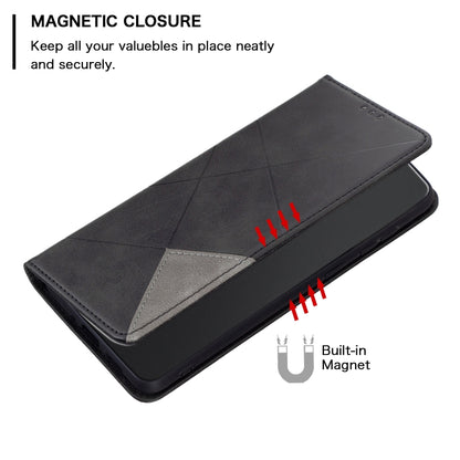 For Xiaomi Redmi Note 12S 4G / Note 11  Rhombus Texture Magnetic Leather Phone Case(Black) - Xiaomi Cases by buy2fix | Online Shopping UK | buy2fix