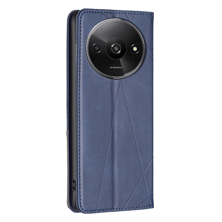 For Xiaomi Redmi A3 Rhombus Texture Magnetic Leather Phone Case(Blue) - Xiaomi Cases by buy2fix | Online Shopping UK | buy2fix