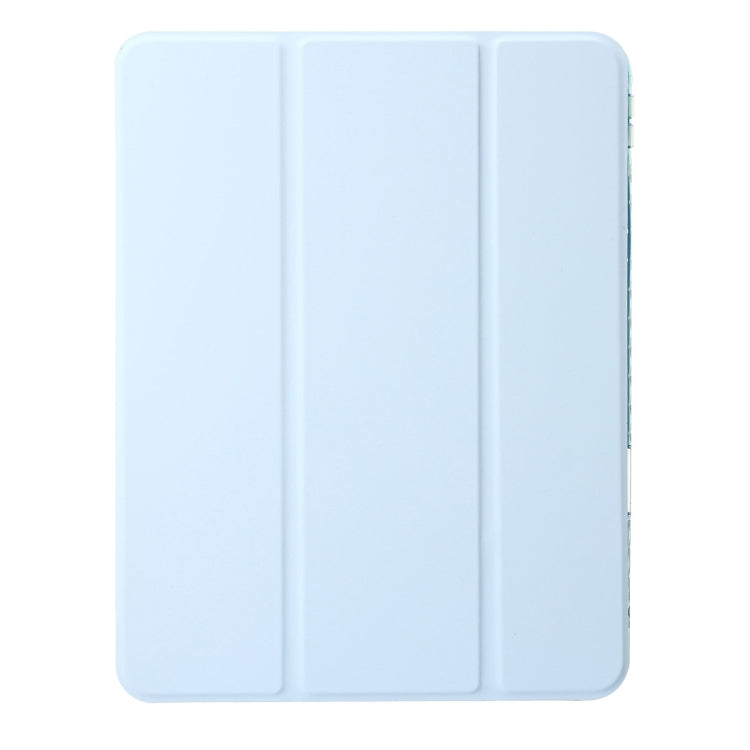 For iPad Air 11 2024 Clear Acrylic 3-Fold Leather Tablet Case(Ice Blue) - iPad Air 11 2024 Cases by buy2fix | Online Shopping UK | buy2fix