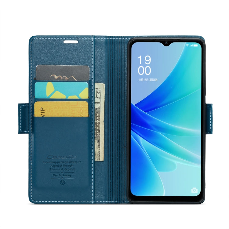 For OPPO A77 4G Global / A57e 4G CaseMe 023 Butterfly Buckle Litchi Texture RFID Anti-theft Leather Phone Case(Blue) - OPPO Cases by CaseMe | Online Shopping UK | buy2fix