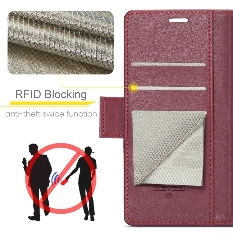 For OPPO A78 4G CaseMe 023 Butterfly Buckle Litchi Texture RFID Anti-theft Leather Phone Case(Wine Red) - OPPO Cases by CaseMe | Online Shopping UK | buy2fix