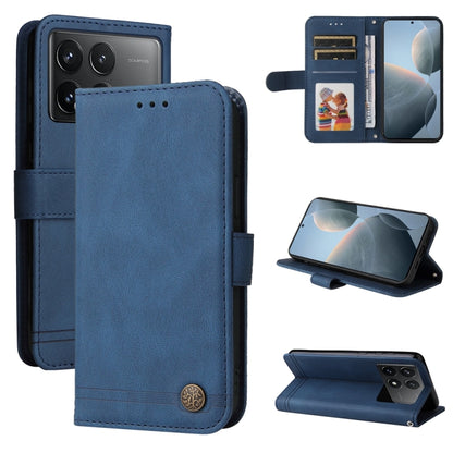 For Xiaomi Redmi K70 / K70 Pro Skin Feel Life Tree Metal Button Leather Phone Case(Blue) - K70 Pro Cases by buy2fix | Online Shopping UK | buy2fix