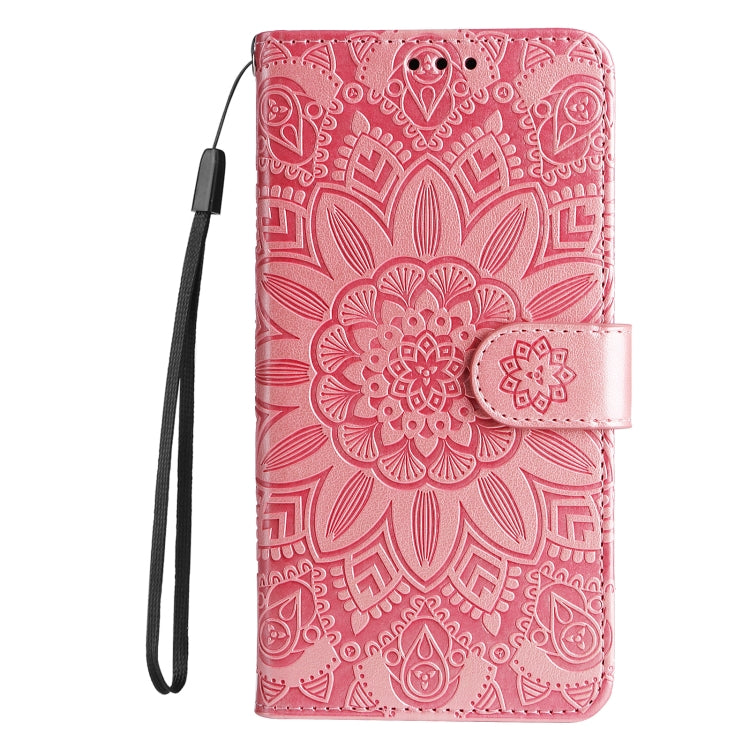 For Xiaomi Redmi K70 / K70 Pro Embossed Sunflower Leather Phone Case(Rose Gold) - K70 Pro Cases by buy2fix | Online Shopping UK | buy2fix