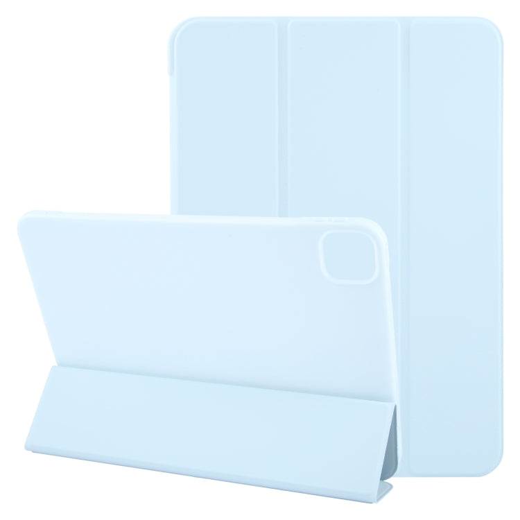 For iPad Air 13 2024 GEBEI 3-folding Holder Shockproof Flip Leather Tablet Case(Sky Blue) - iPad Air 13 2024 Cases by GEBEI | Online Shopping UK | buy2fix