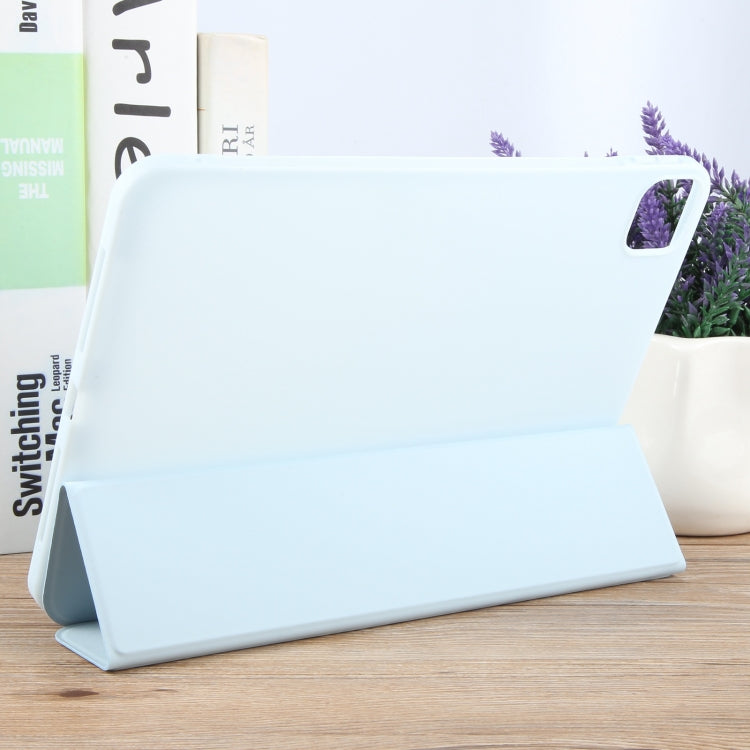 For iPad Air 13 2024 GEBEI 3-folding Holder Shockproof Flip Leather Tablet Case(Sky Blue) - iPad Air 13 2024 Cases by GEBEI | Online Shopping UK | buy2fix