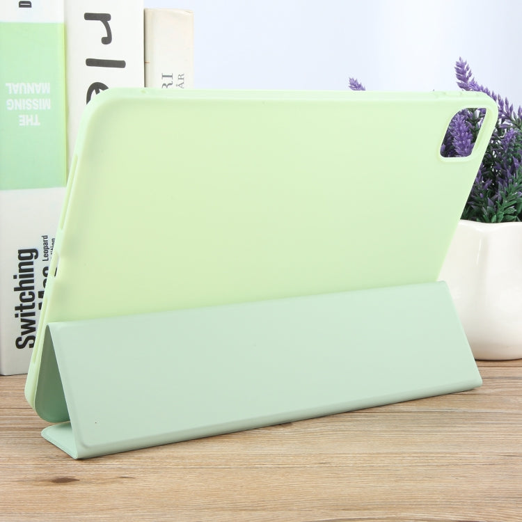 For iPad Air 13 2024 GEBEI 3-folding Holder Shockproof Flip Leather Tablet Case(Green) - iPad Air 13 2024 Cases by GEBEI | Online Shopping UK | buy2fix