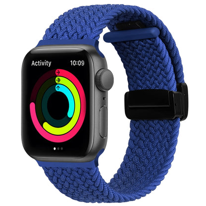 Magnetic Fold Clasp Woven Watch Band For Apple Watch 5 40mm(Blue) - Watch Bands by buy2fix | Online Shopping UK | buy2fix