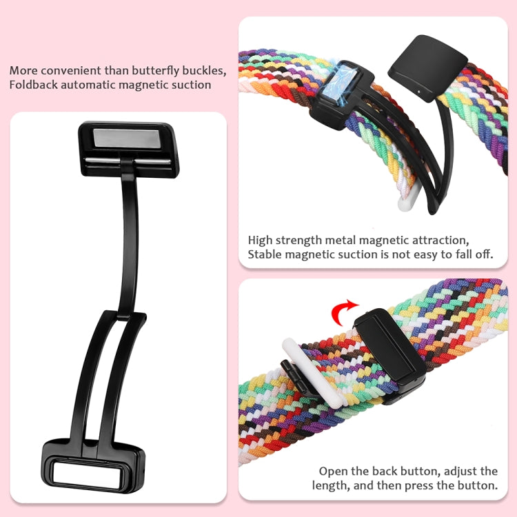 Magnetic Fold Clasp Woven Watch Band For Apple Watch SE 2022 40mm(Starlight Color) - Watch Bands by buy2fix | Online Shopping UK | buy2fix