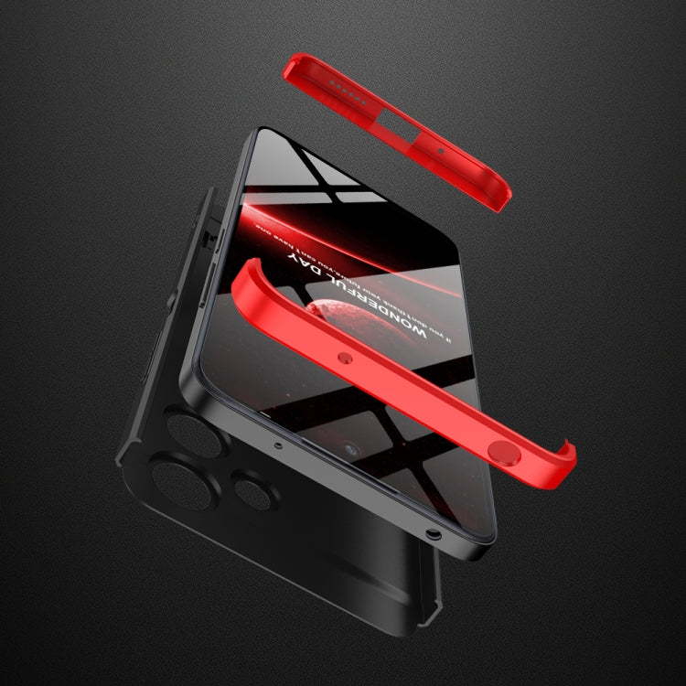 For Xiaomi Redmi 12 5G GKK Three Stage Splicing Full Coverage PC Phone Case with Stand(Black Red) - Xiaomi Cases by GKK | Online Shopping UK | buy2fix