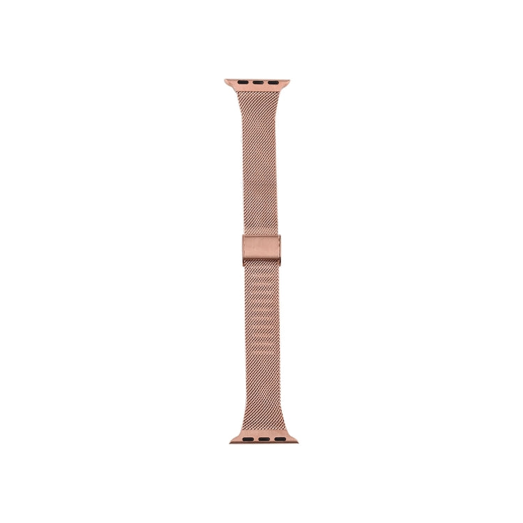 For Apple Watch Series 9&8&7 41mm / SE 3&SE 2&6&SE&5&4 40mm / 3&2&1 38mm Milanese Stainless Steel Watch Band(Rose Pink) - Watch Bands by buy2fix | Online Shopping UK | buy2fix