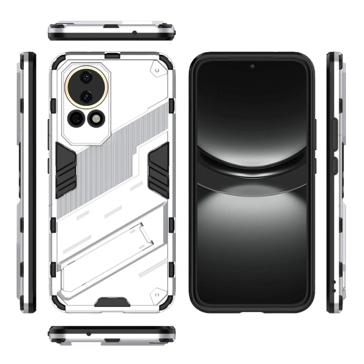 For Huawei nova 12 5G Punk Armor 2 in 1 PC + TPU Phone Case with Holder(White) - Huawei Cases by buy2fix | Online Shopping UK | buy2fix