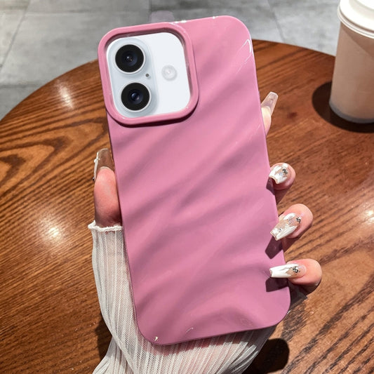 For iPhone 16 Solid Color Wave Texture TPU Phone Case(Taro Purple) - iPhone 16 Cases by buy2fix | Online Shopping UK | buy2fix