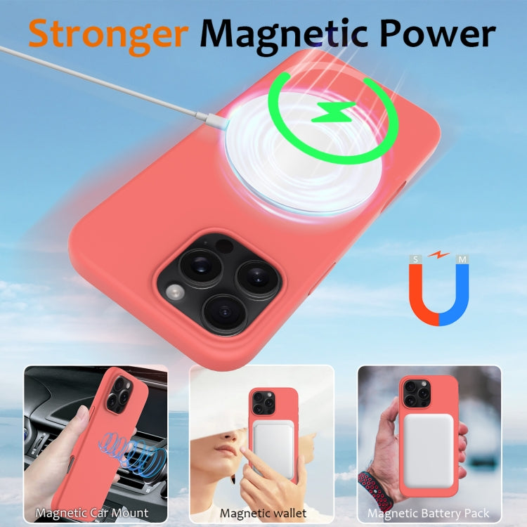 For iPhone 16 Pro Max Shockproof Silicone Magsafe Phone Case(Pink Orange) - iPhone 16 Pro Max Cases by buy2fix | Online Shopping UK | buy2fix